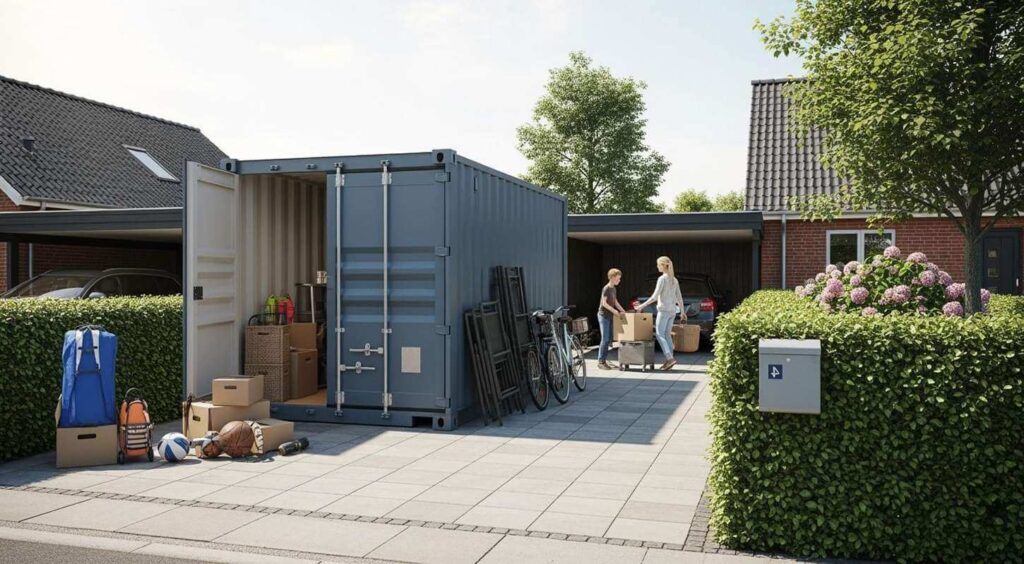 brugt 20 fods container til opbevaring