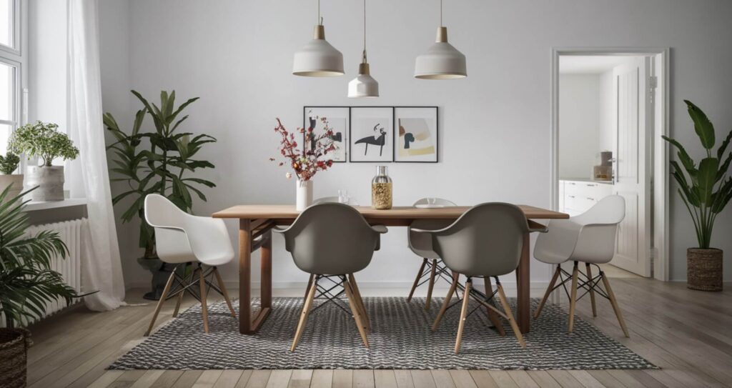 eames stole omkring et flot moderne plankebord
