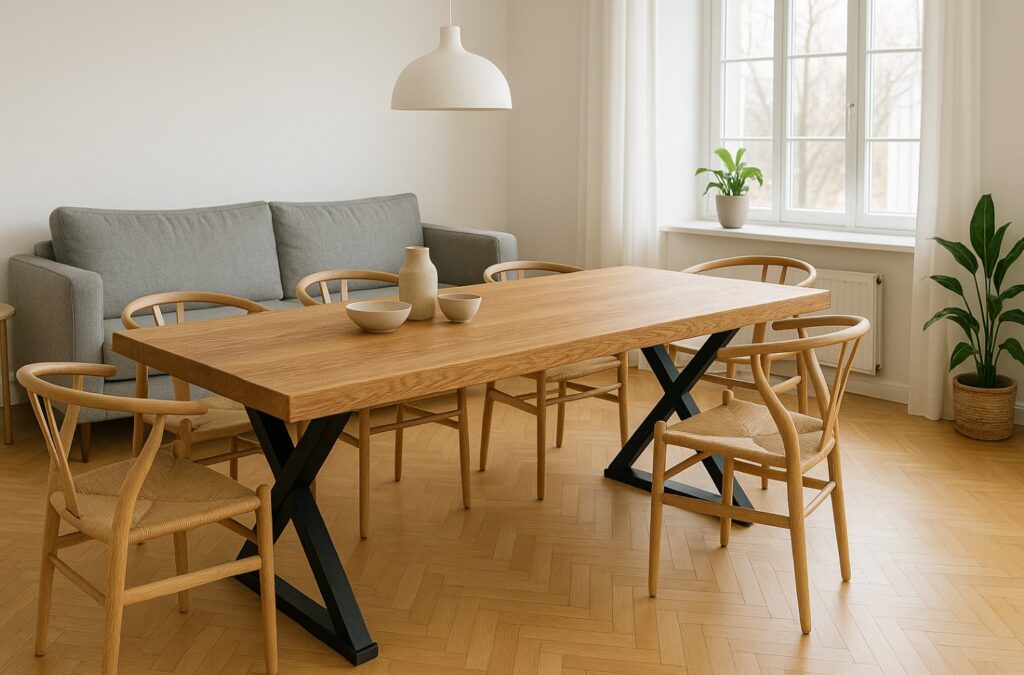 Plankebord i egetræ i de danske spisestuer