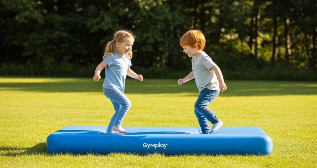 Forskellige spring på en Airtrack